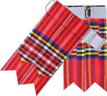 Men's Scottish Kilt Flashes for Men with Buckle Adjuster, Plain & Tartan Black Watch Kilt Hose Sock Flashes Garters